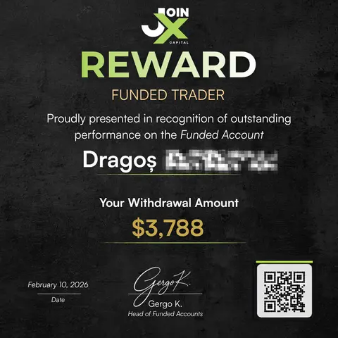 Dragoș's JoinX reward certificate for $3,788